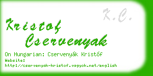 kristof cservenyak business card