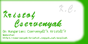 kristof cservenyak business card